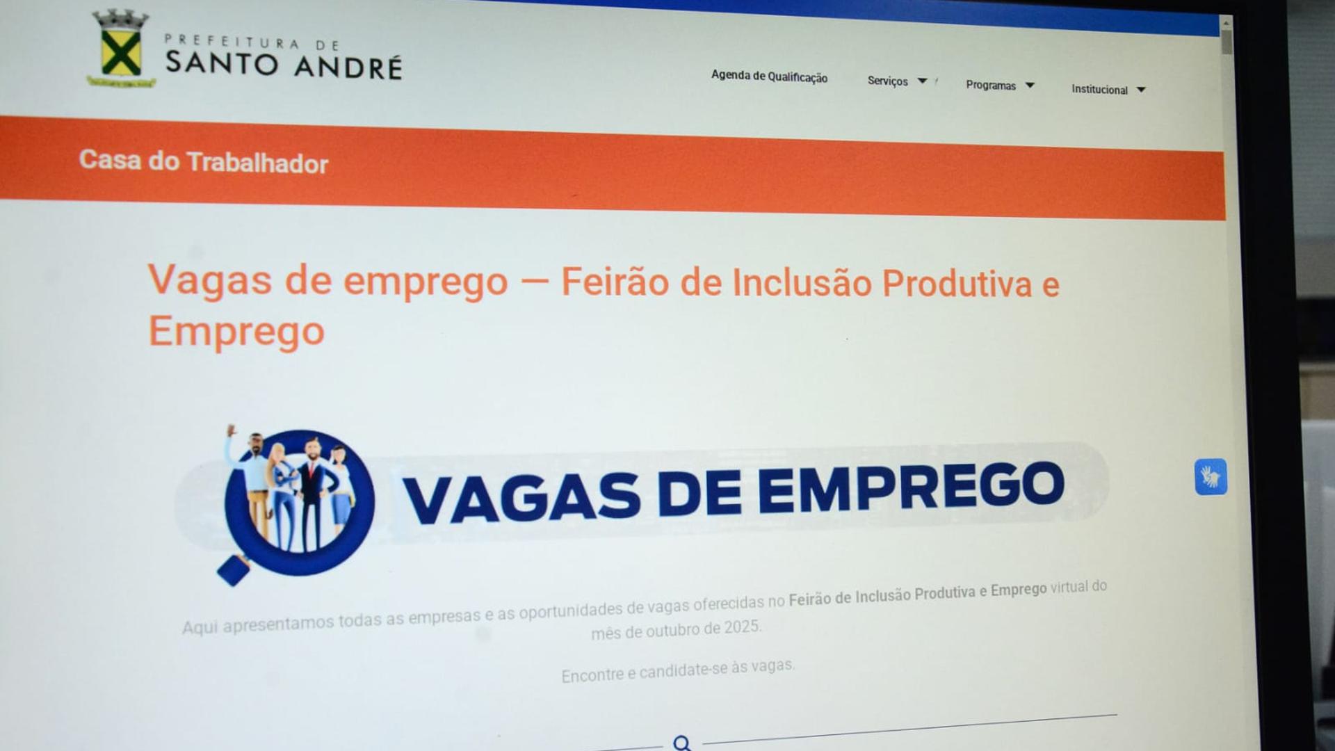 Santo André lança feirão online com mais de 5 mil vagas e salários de até R$ 10 mil.