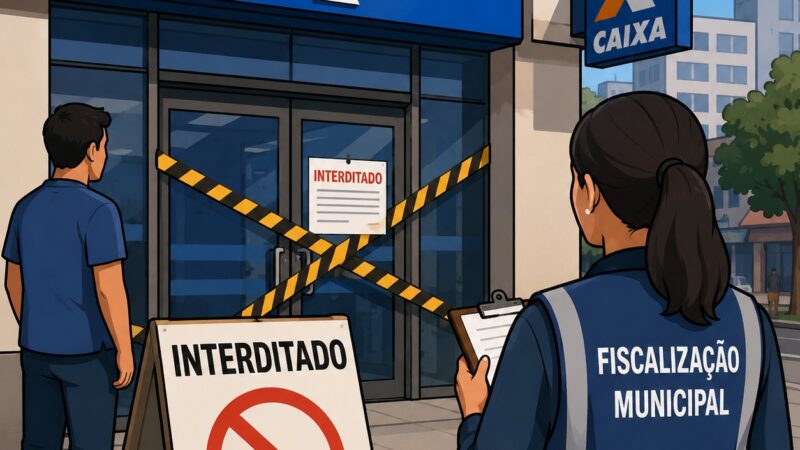 Fiscalização fecha agência da Caixa no Centro de São Bernardo
