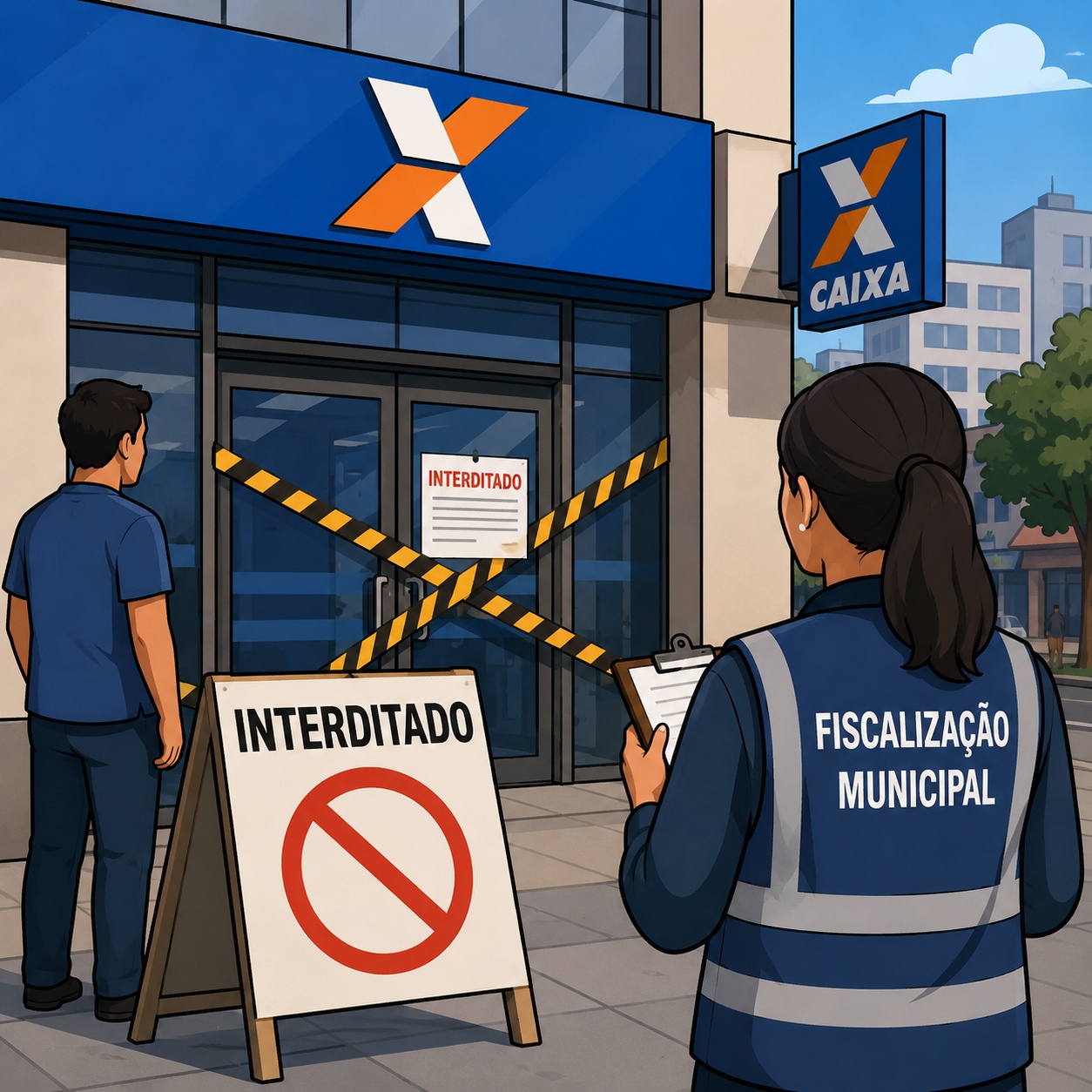Fiscalização fecha agência da Caixa no Centro de São Bernardo