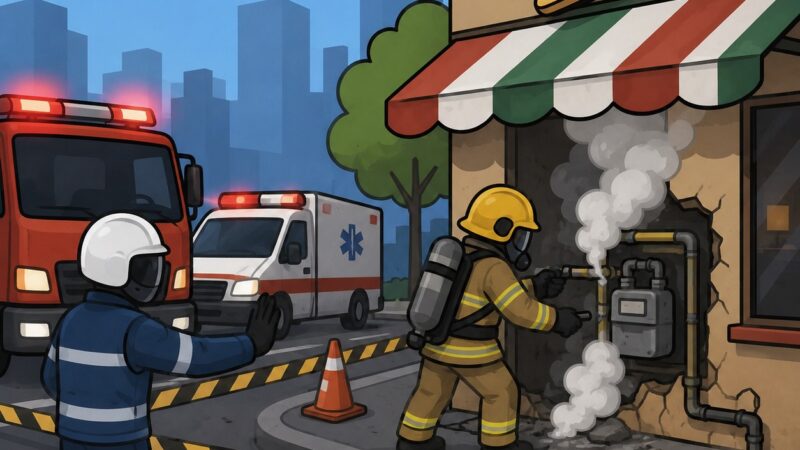 Furto de medidor provoca vazamento de gás, interdita duas ruas e fecha pizzaria em Santo André