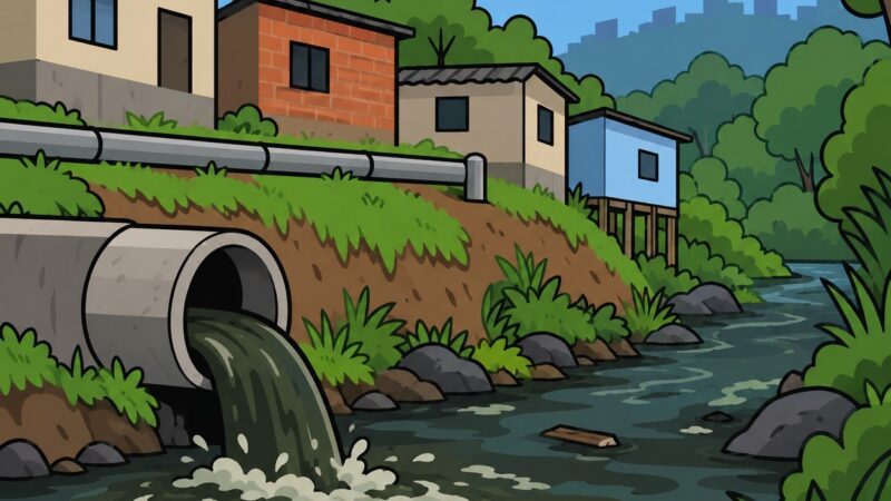 Rio Grande da Serra ainda tem 44% dos imóveis fora da rede de esgoto